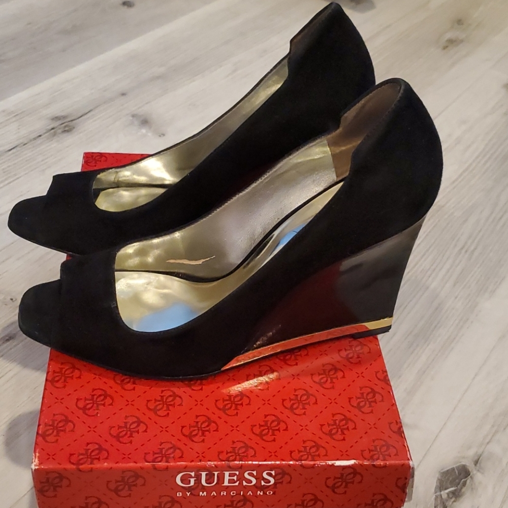 Guess platform high hill sandals 7.5